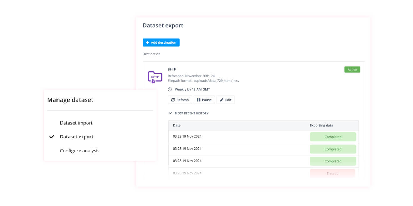 Product update: SFTP export