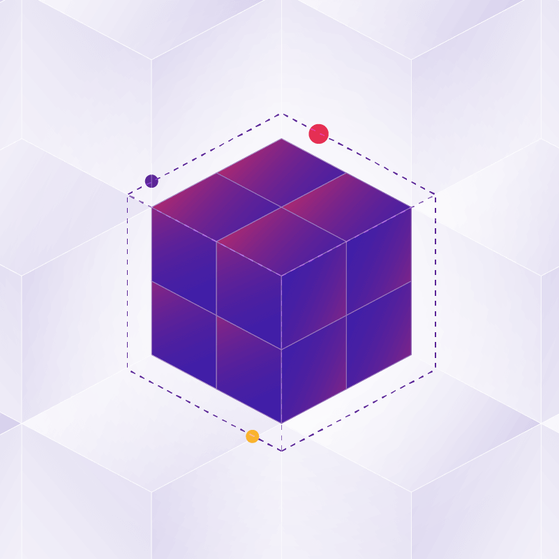 Separated data cube illustration representing secure tenant isolation