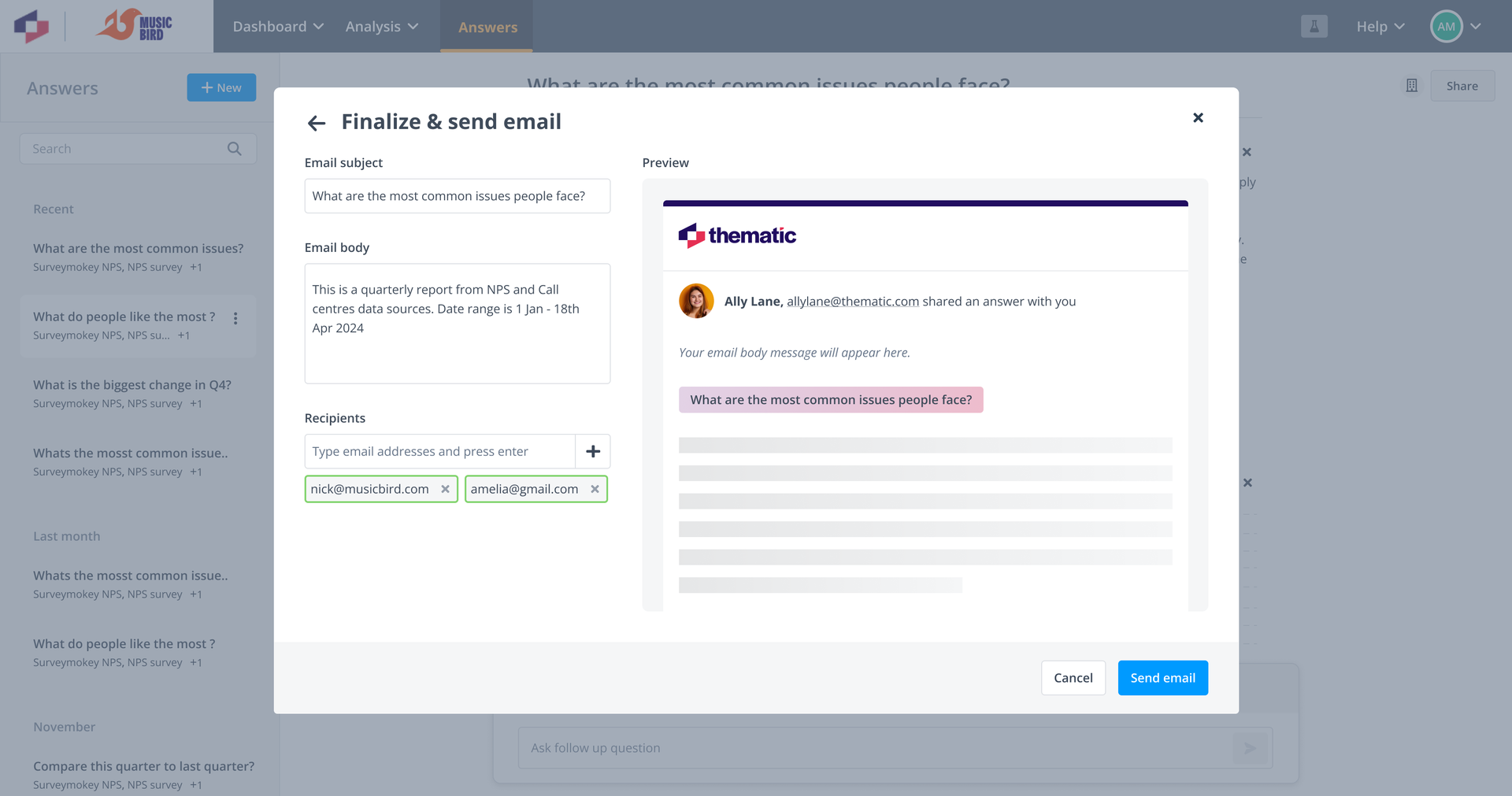 Email sharing product update