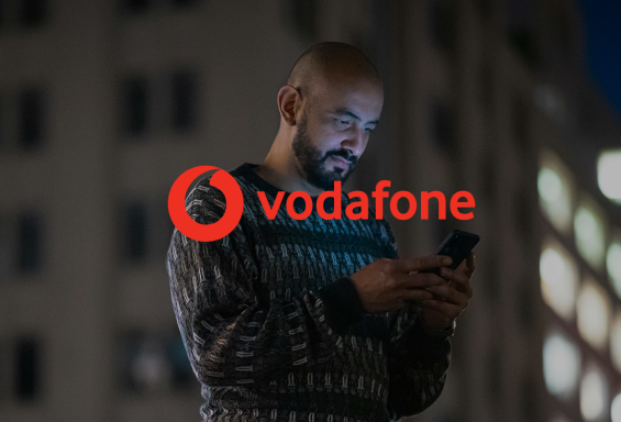 Vodafone customer testimonial card